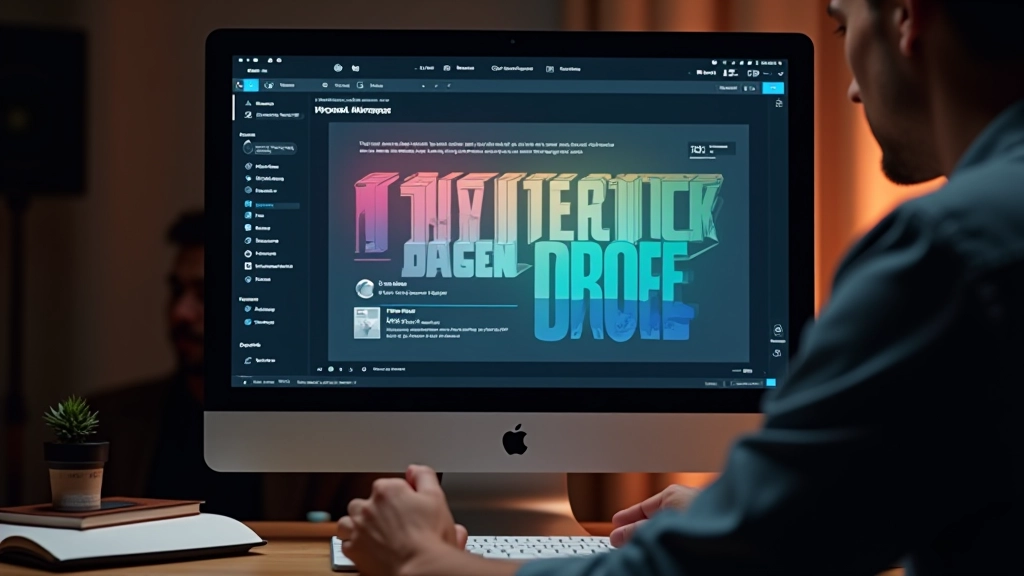 Tela de computador mostrando um layout de título com elementos em diferentes cores destacando hierarquia visual e fluxo de leitura